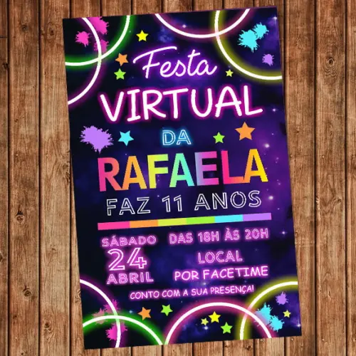 Convite Festa Virtual Facebook Call Whatsapp Quarentena