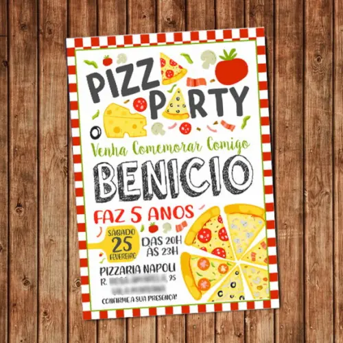 Convite Festa Pizza Pizzaria Aniversário Digital