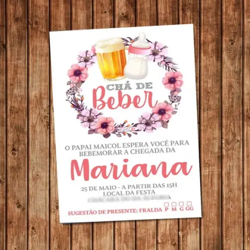 Convite Chá de Beber Menina Digital