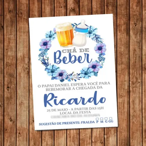 Convite Chá de Beber Menino Digital