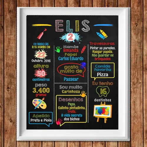 Chalkboard Cores Arte Digital