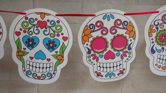 Bandeirolas Caveira Mexicana 10 Unidades
