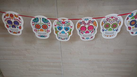 Bandeirolas Caveira Mexicana 10 Unidades