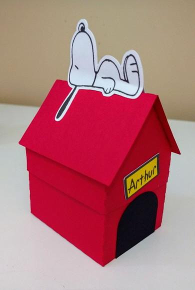 Caixa Casinha do Snoopy - 10 Unidades + 48 Toppers