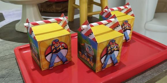 Caixa Cubo Canudo Pokemon 10 Unidades