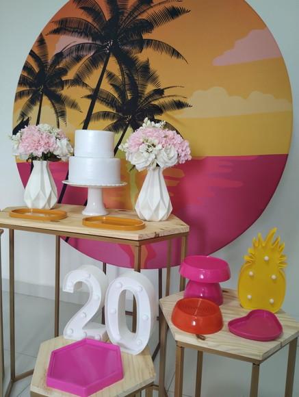 Decoração Adulta Festa Tropical 20 Anos