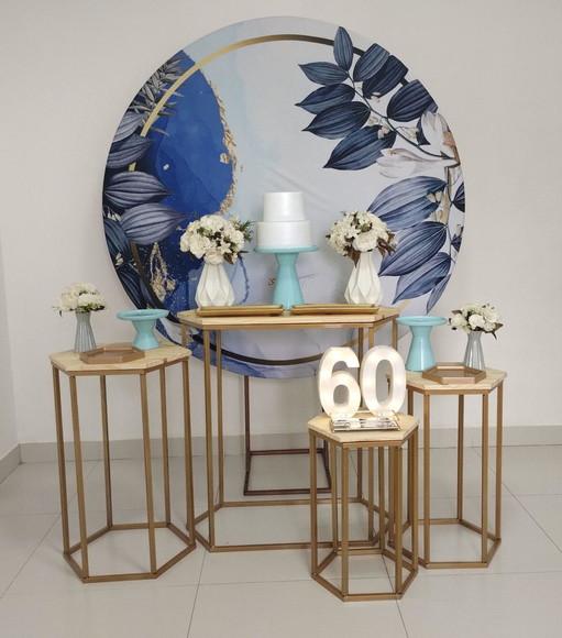 Decoração Azul Festa 60 Anos