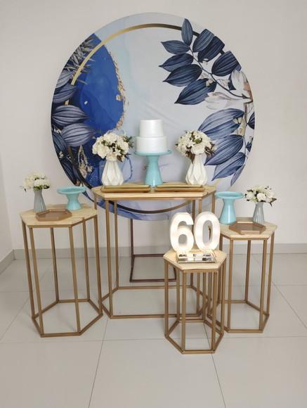 Decoração Azul Festa 60 Anos
