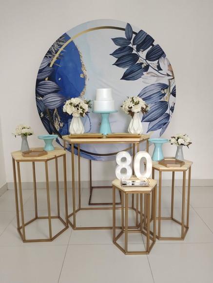 Decoração Azul Festa 80 Anos