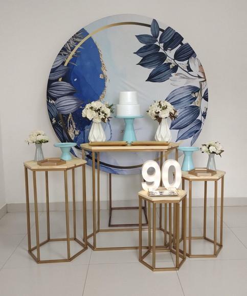 Decoração Azul Festa 90 Anos