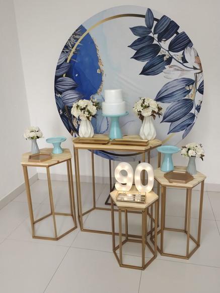 Decoração Azul Festa 90 Anos