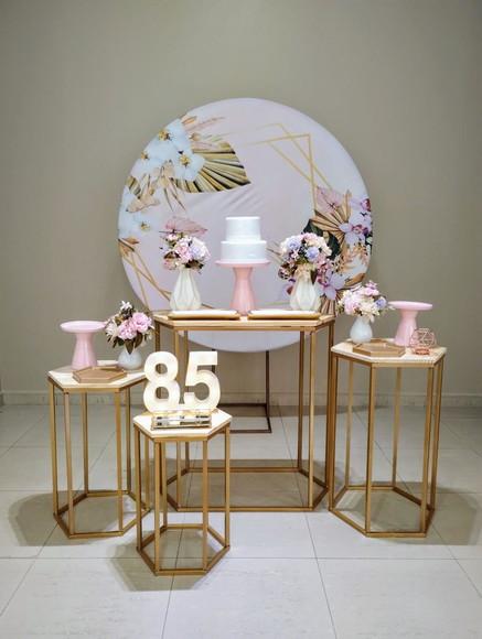 Decoração de Festa Adulto Rosa 80 Anos