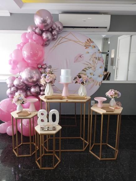 Decoração Festa Rose Gold Festa 80 Anos