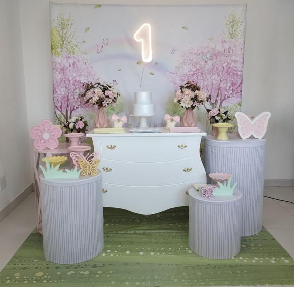 Decoração Jardim Encantado Rosa e Amarelo