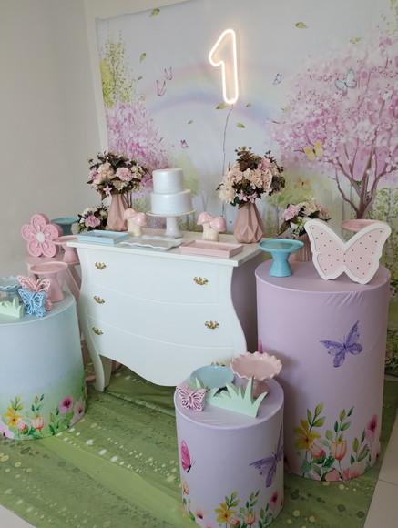 Decoração Jardim Encantado Rosa e Azul