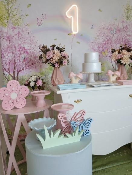 Decoração Jardim Encantado Rosa e Azul