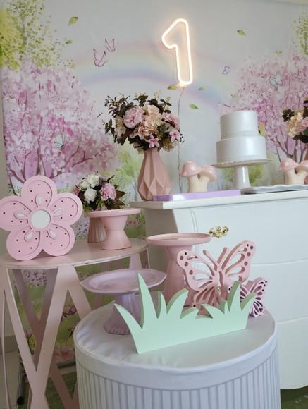 Decoração Jardim Encantado Rosa e Lilás