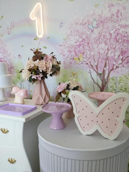Decoração Jardim Encantado Rosa e Lilás