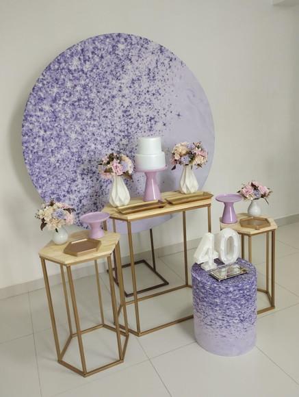 Decoração Lilás 40 Anos