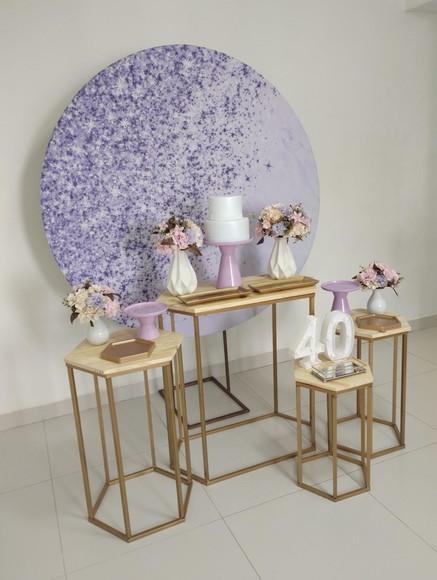 Decoração Lilás 40 Anos