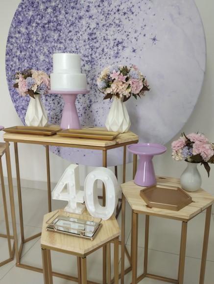 Decoração Lilás 40 Anos
