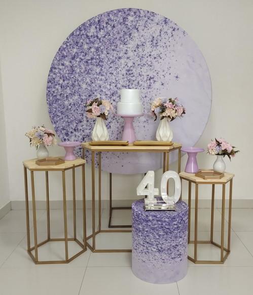 Decoração Lilás 40 Anos