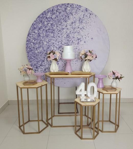 Decoração Lilás 40 Anos