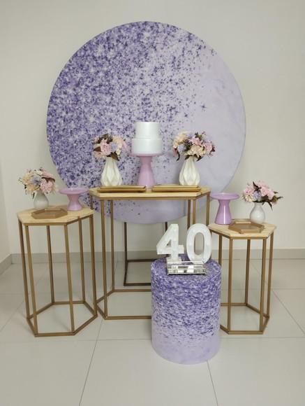 Decoração Lilás 40 Anos