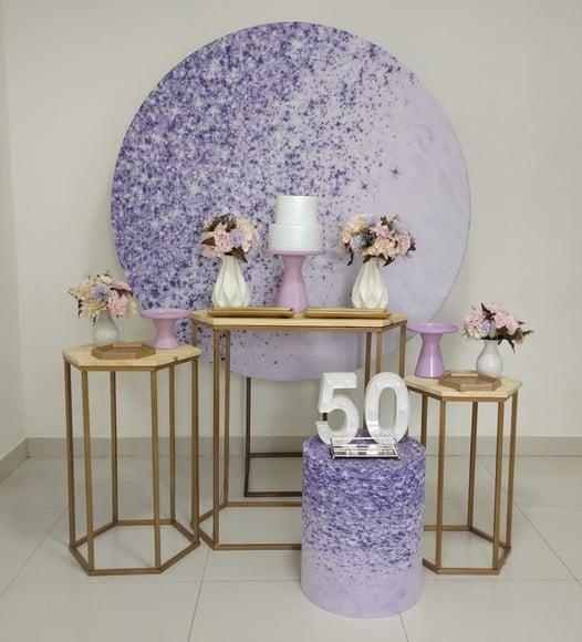Decoração Lilás 50 Anos