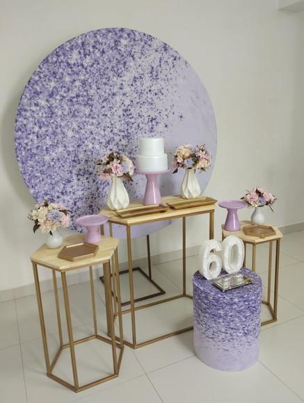 Decoração Lilás 60 Anos