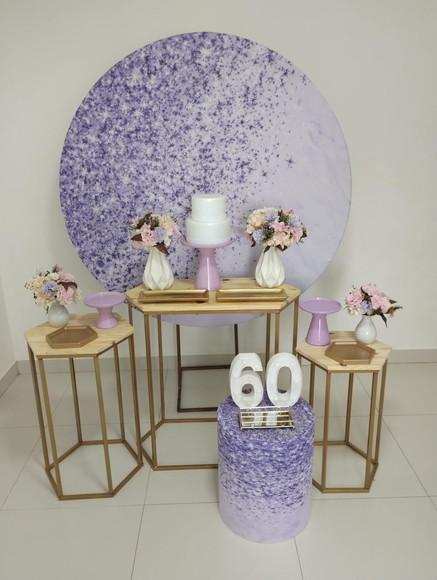 Decoração Lilás 60 Anos