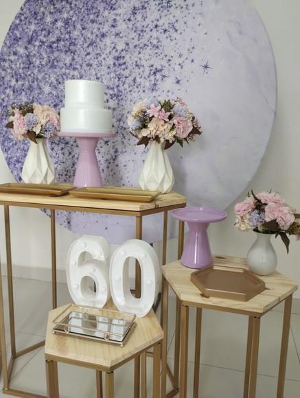 Decoração Lilás 60 Anos
