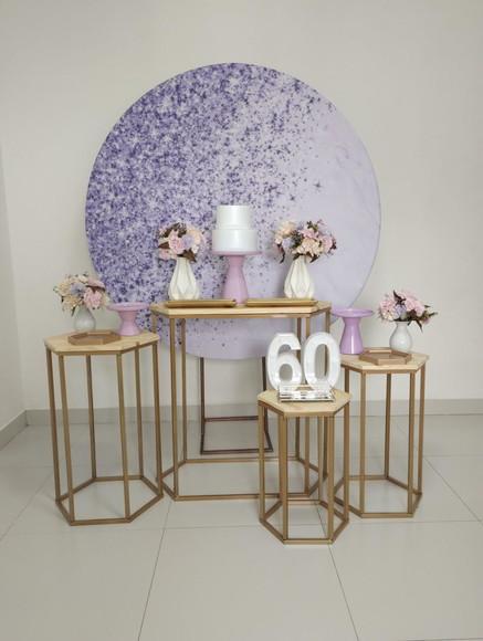 Decoração Lilás 60 Anos