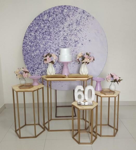 Decoração Lilás 60 Anos