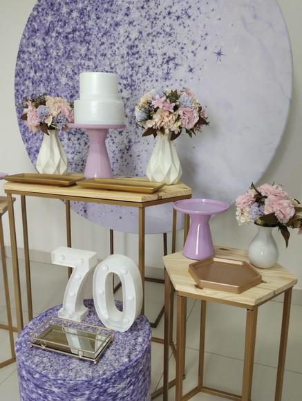 Decoração Lilás 70 Anos