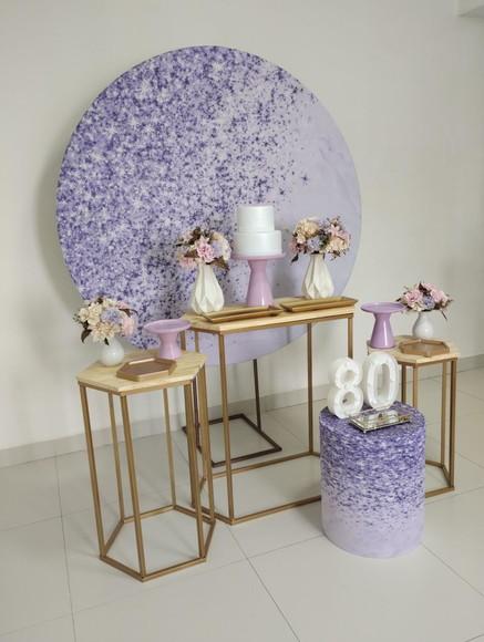 Decoração Lilás 80 Anos