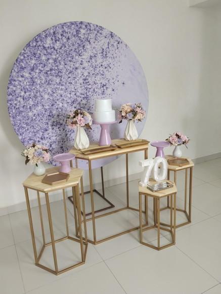 Decoração Lilás 70 Anos