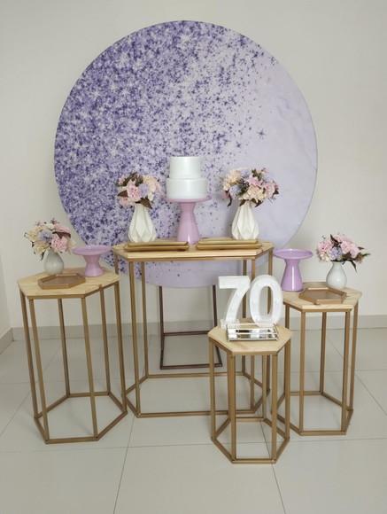 Decoração Lilás 70 Anos