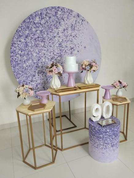 Decoração Lilás 90 Anos
