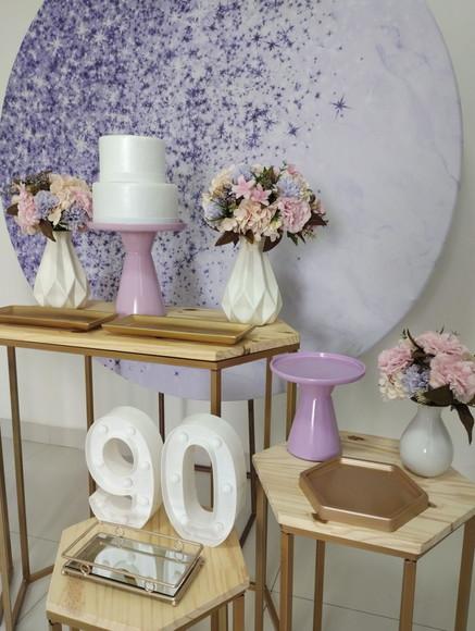 Decoração Lilás 90 Anos