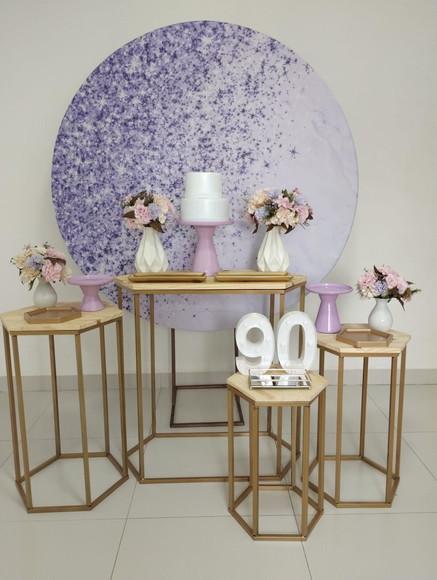 Decoração Lilás 90 Anos