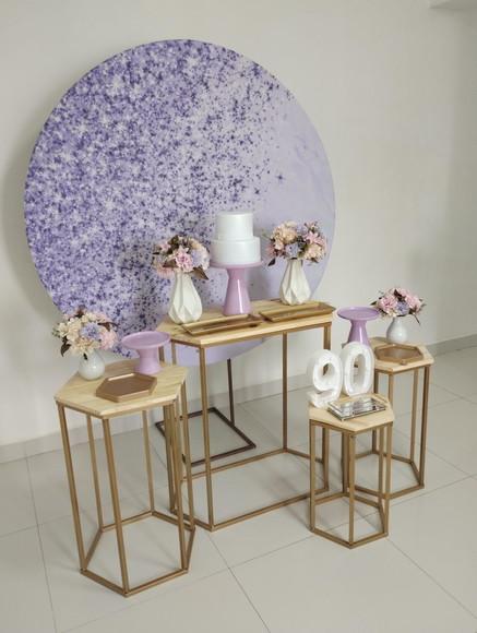 Decoração Lilás 90 Anos