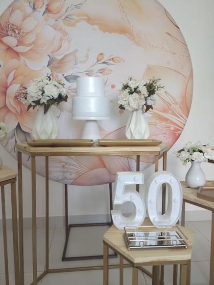 Festa 50 Anos Laranja Floral