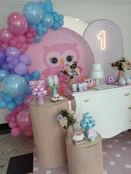 Festa Coruja com Decoração de Balões