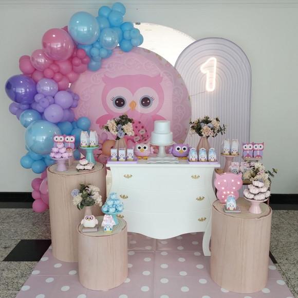 Festa Coruja com Decoração de Balões