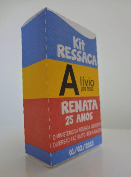 Kit Caixinha Ressaca 24 Unidades + 48 Toppers Festa Boteco