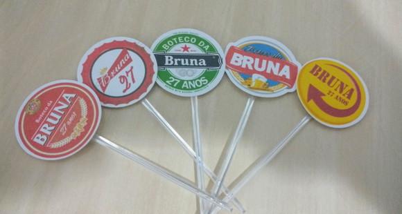 Kit Caixinha Ressaca 24 Unidades + 48 Toppers Festa Boteco