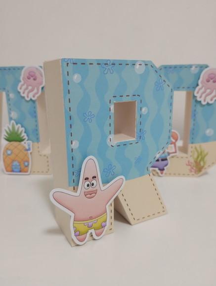 Letra 3 D Bob Esponja