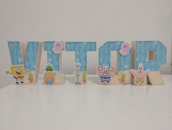 Letra 3 D Bob Esponja