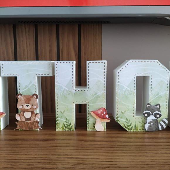 Letras 3 D Tema Bosque Encantado